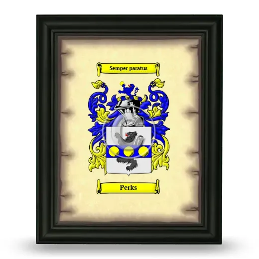 Perks Coat of Arms Framed - Black
