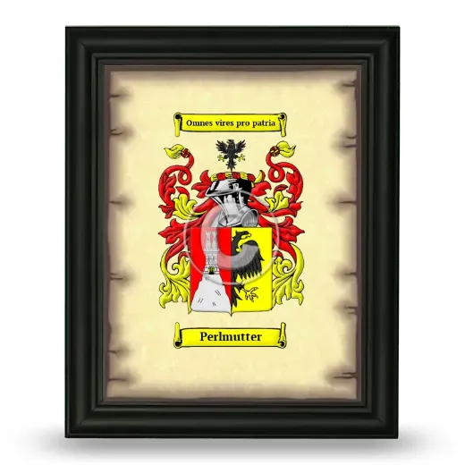 Perlmutter Coat of Arms Framed - Black