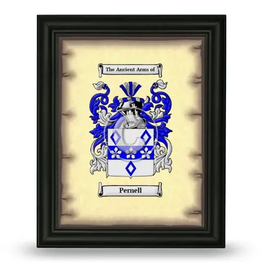 Pernell Coat of Arms Framed - Black