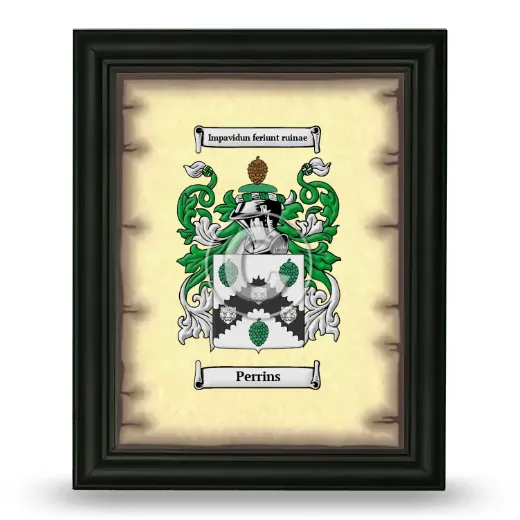 Perrins Coat of Arms Framed - Black