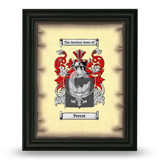 Perrot Coat of Arms Framed - Black