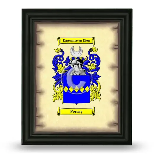 Persay Coat of Arms Framed - Black