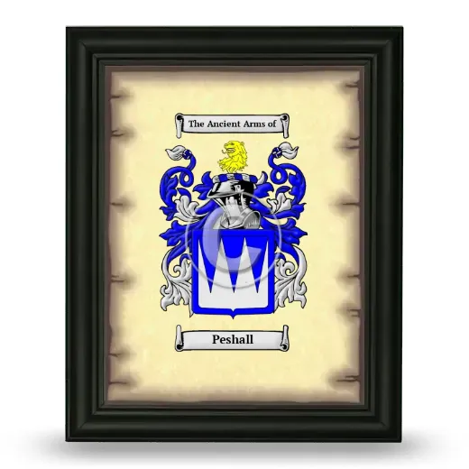 Peshall Coat of Arms Framed - Black