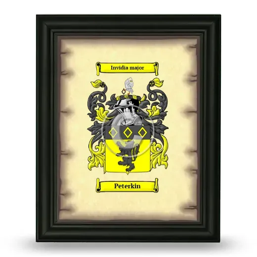 Peterkin Coat of Arms Framed - Black
