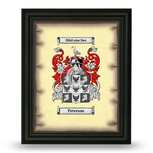 Peterson Coat of Arms Framed - Black