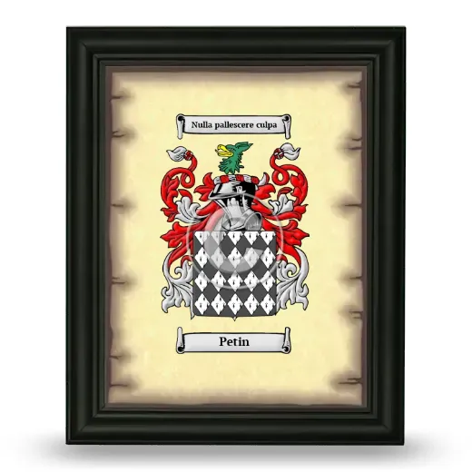 Petin Coat of Arms Framed - Black