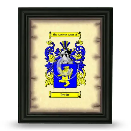 Petitt Coat of Arms Framed - Black