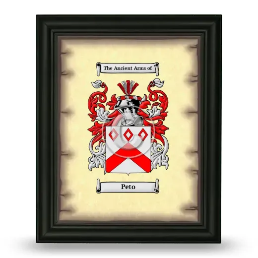 Peto Coat of Arms Framed - Black