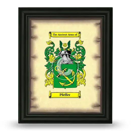 Pfeffer Coat of Arms Framed - Black