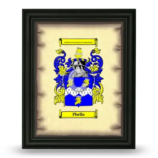 Phello Coat of Arms Framed - Black