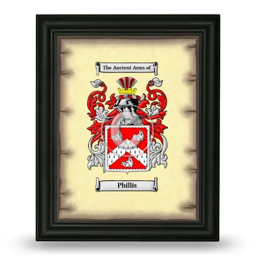 Phillis Coat of Arms Framed - Black