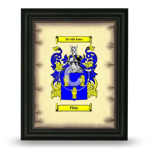 Phin Coat of Arms Framed - Black