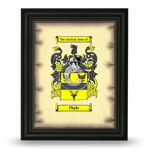 Phyle Coat of Arms Framed - Black