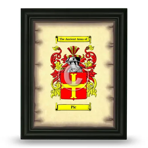 Pic Coat of Arms Framed - Black