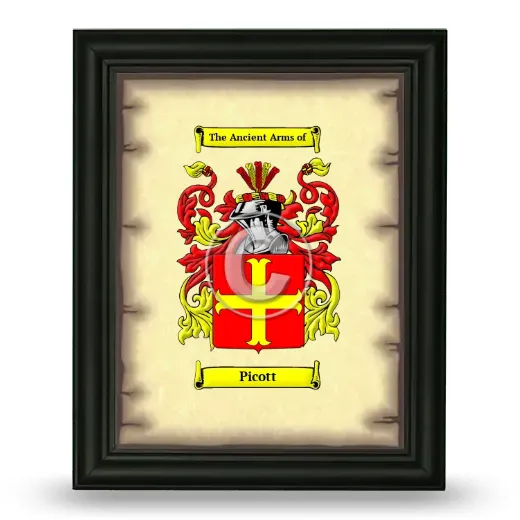 Picott Coat of Arms Framed - Black