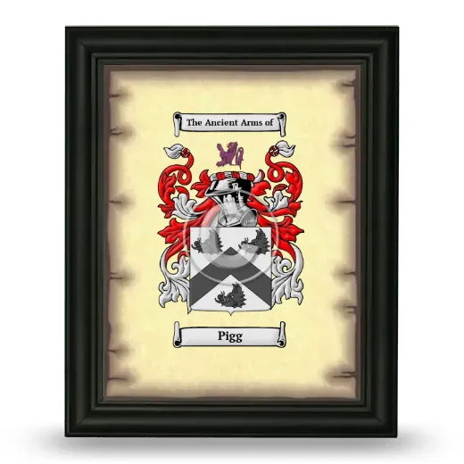 Pigg Coat of Arms Framed - Black