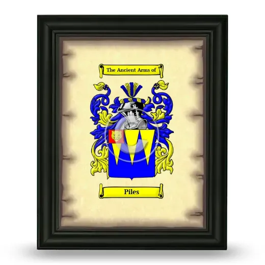 Piles Coat of Arms Framed - Black