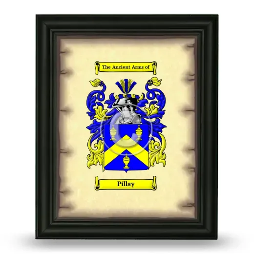 Pillay Coat of Arms Framed - Black