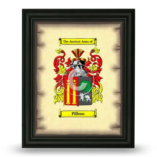 Pilloso Coat of Arms Framed - Black