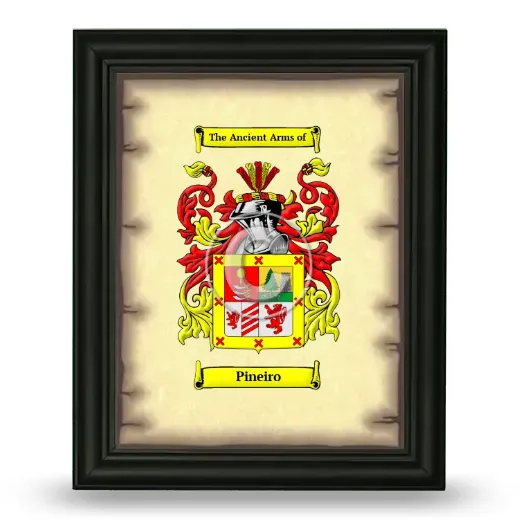 Pineiro Coat of Arms Framed - Black