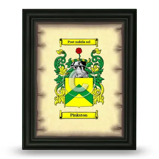 Pinkston Coat of Arms Framed - Black