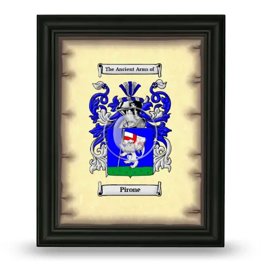 Pirone Coat of Arms Framed - Black
