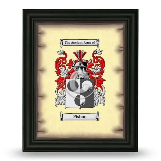 Pishon Coat of Arms Framed - Black