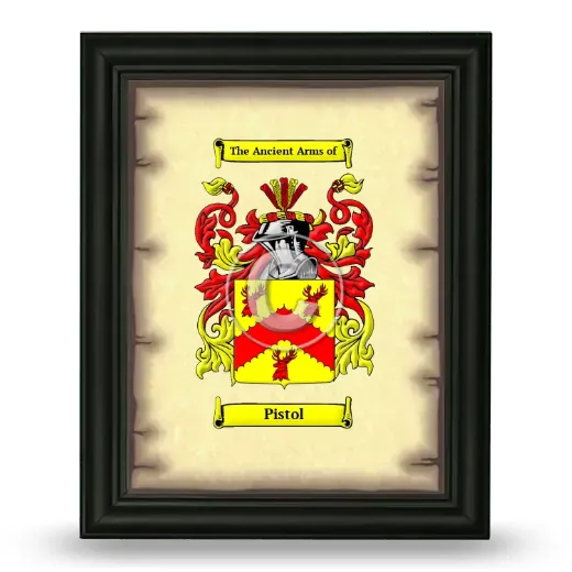 Pistol Coat of Arms Framed - Black