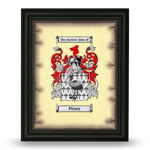 Pitney Coat of Arms Framed - Black