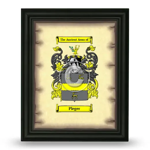 Pleger Coat of Arms Framed - Black