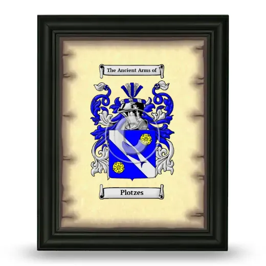 Plotzes Coat of Arms Framed - Black