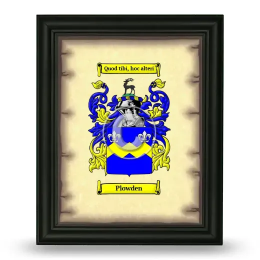 Plowden Coat of Arms Framed - Black