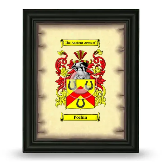 Pochin Coat of Arms Framed - Black