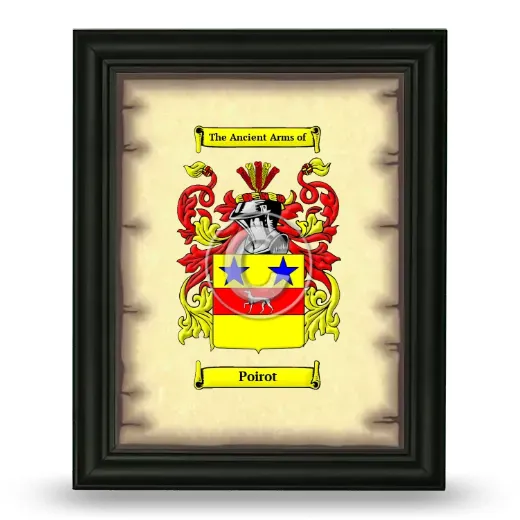 Poirot Coat of Arms Framed - Black
