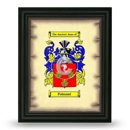 Poissant Coat of Arms Framed - Black