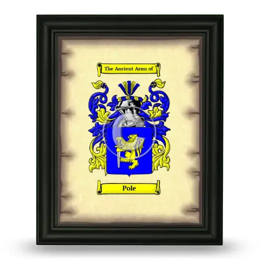 Pole Coat of Arms Framed - Black