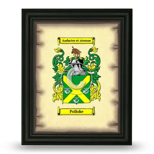 Polloke Coat of Arms Framed - Black