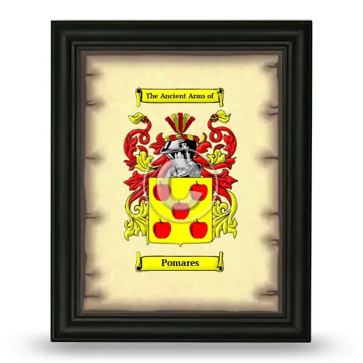 Pomares Coat of Arms Framed - Black