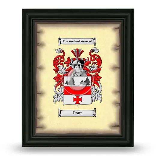 Pont Coat of Arms Framed - Black