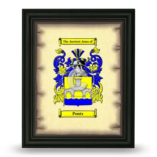 Ponts Coat of Arms Framed - Black