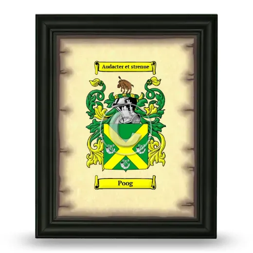 Poog Coat of Arms Framed - Black