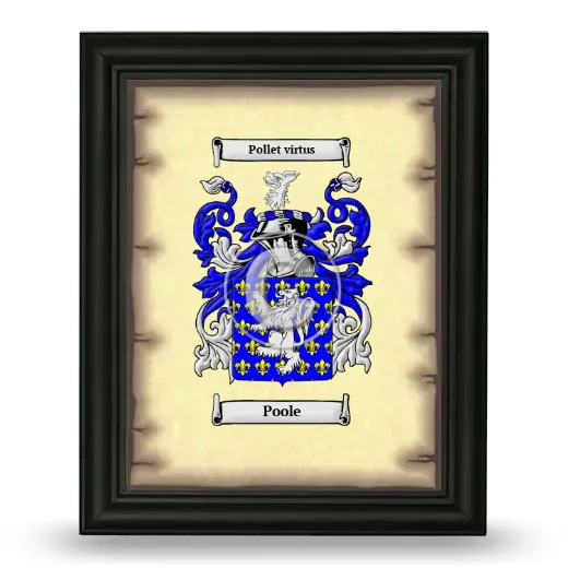 Poole Coat of Arms Framed - Black