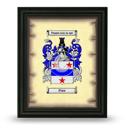 Poor Coat of Arms Framed - Black