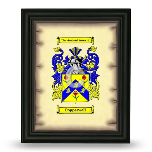Popperwell Coat of Arms Framed - Black