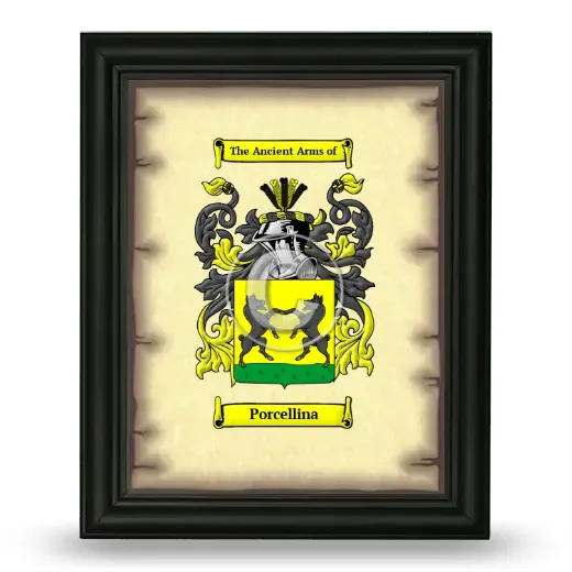 Porcellina Coat of Arms Framed - Black