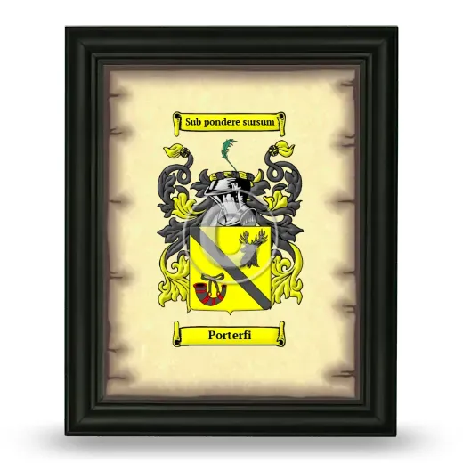 Porterfi Coat of Arms Framed - Black