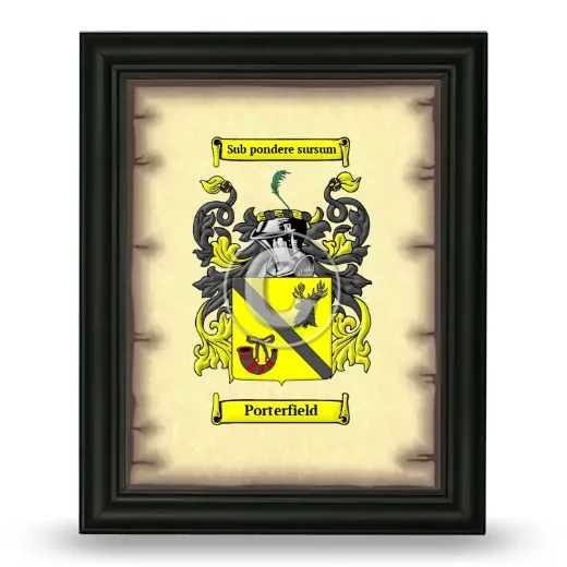 Porterfield Coat of Arms Framed - Black