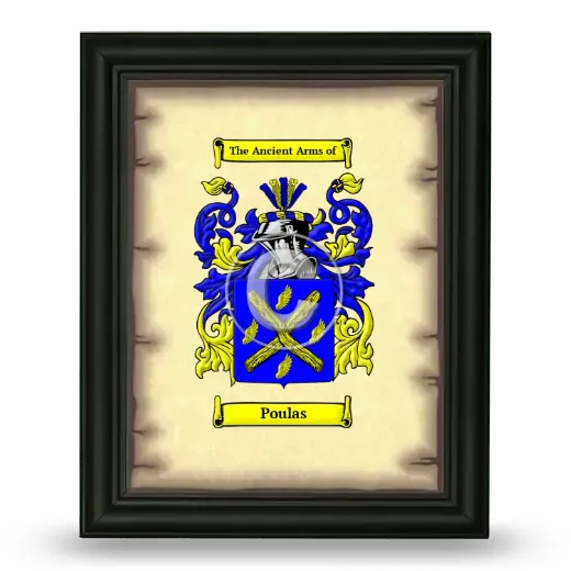 Poulas Coat of Arms Framed - Black