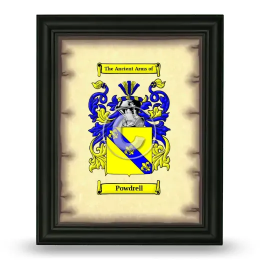 Powdrell Coat of Arms Framed - Black