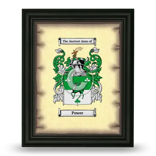 Power Coat of Arms Framed - Black